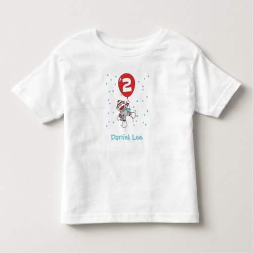 Sock Monkey 2nd Birthday Toddler T_shirt