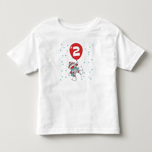 Sock Monkey 2nd Birthday Toddler T-shirt (Front)