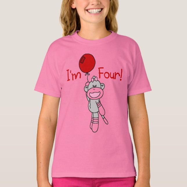 Sock Monkey 4th Birthday Tshirts and Gifts (Front)