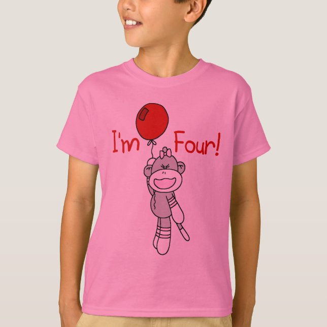 Sock Monkey 4th Birthday Tshirts and Gifts (Front)