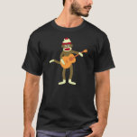 Sock Monkey Acoustic Guitar Dark T-shirt at Zazzle