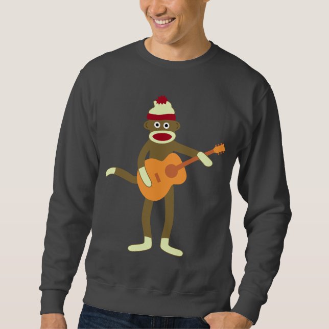 Sock Monkey Acoustic Guitar Sweatshirt (Front)