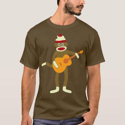 Sock Monkey Acoustic Guitar T_Shirt