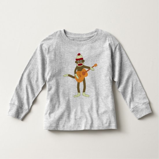 Sock Monkey Acoustic Guitar Toddler T-shirt