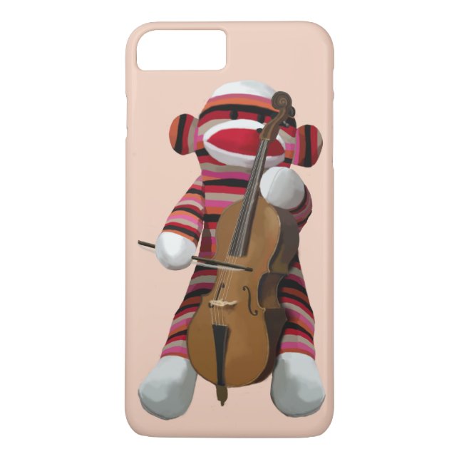 Sock Monkey and Cello 2 Case-Mate iPhone Case (Back)