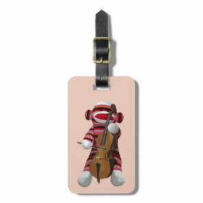 Sock Monkey and Cello 2 Luggage Tag