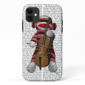 Sock Monkey and Cello iPhone 11 Case
