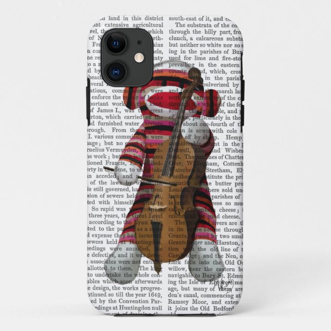 Sock Monkey and Cello Case-Mate iPhone Case (Back)