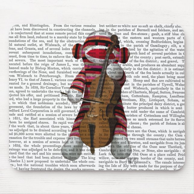 Sock Monkey and Cello Mouse Pad (Front)