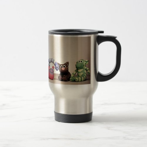 Sock Monkey and Friends Insulated Travel Mug