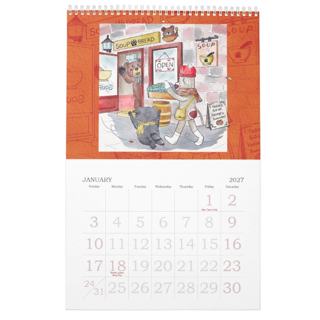 Sock monkey and his friends calendar 2022 (Jan 2027)