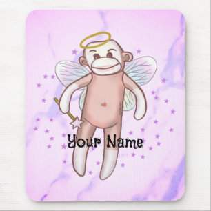 Sock Monkey Angel Mouse Pad