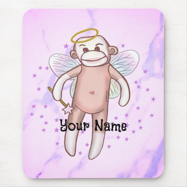 Sock Monkey Angel Mouse Pad (Front)