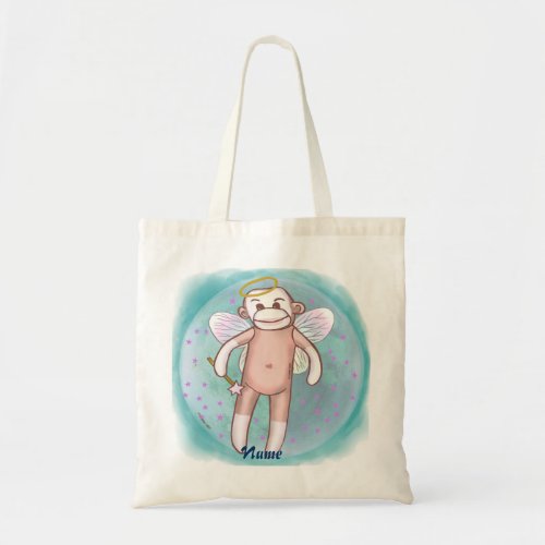 Sock Monkey Angel Tote Bag