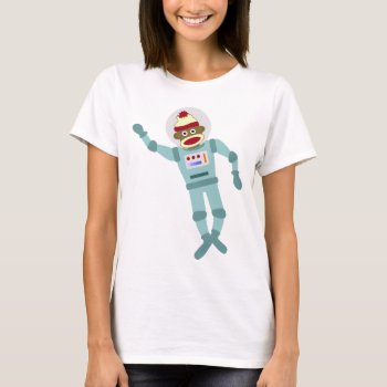 Sock Monkey Astronaut T-shirt by sockmonkeys at Zazzle
