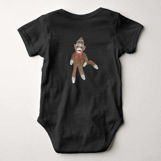 Sock Monkey Baby Bodysuit (Back)