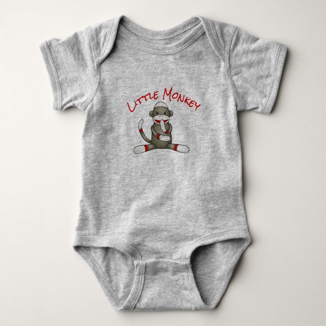 Sock Monkey Baby Romper (Front)