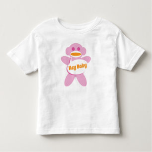Sock Monkey Baby Shirt Pink Personalize
