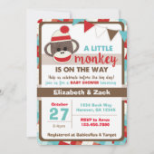 Sock Monkey Baby Shower Invitation (Front)
