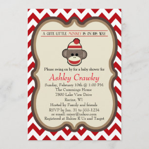 Sock Monkey Baby Shower invite - customize