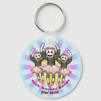 Sock Monkey Ballet Keychain