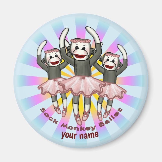 Sock Monkey Ballet  Magnet (Front)
