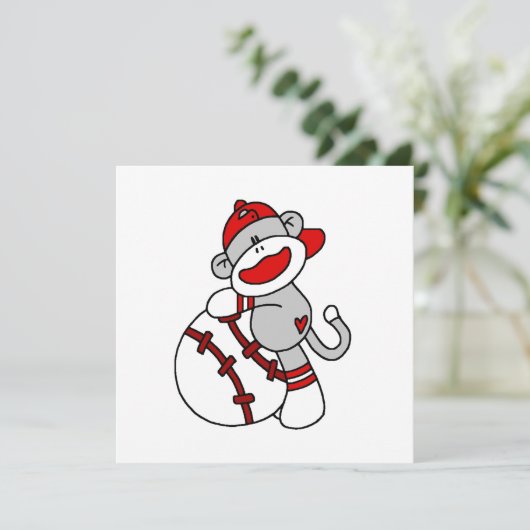 Sock Monkey Baseball T-shirts and Gifts (Standing Front)