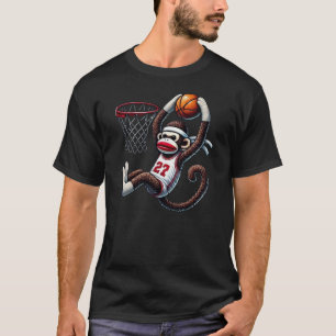 Sock Monkey Basketball Hoop  T-Shirt