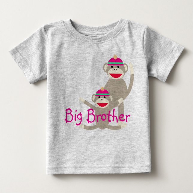 Sock monkey Big Brother infant T-Shirt - AMZ (Front)