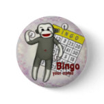 Sock Monkey Bingo  Button