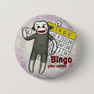 Sock Monkey Bingo Button