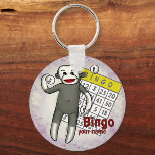 Sock Monkey Bingo keychain