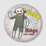 Sock Monkey Bingo  Magnet