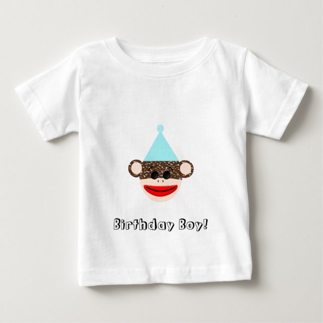 Sock Monkey Birthday Boy T-Shirt (Front)