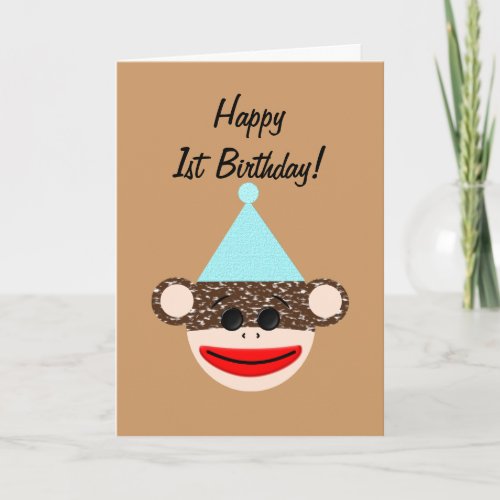 Sock Monkey Birthday Card