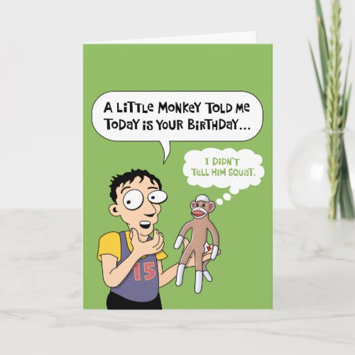 Sock Monkey Birthday Card