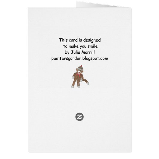 Sock Monkey Blank InsideCard Cards (Back)