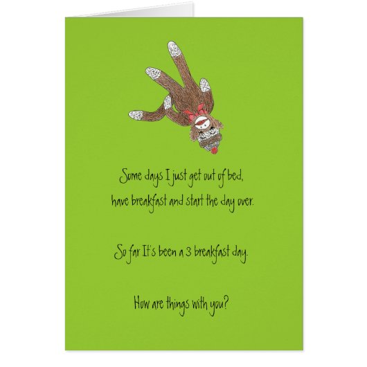 Sock Monkey Blank InsideCard Cards (Front)