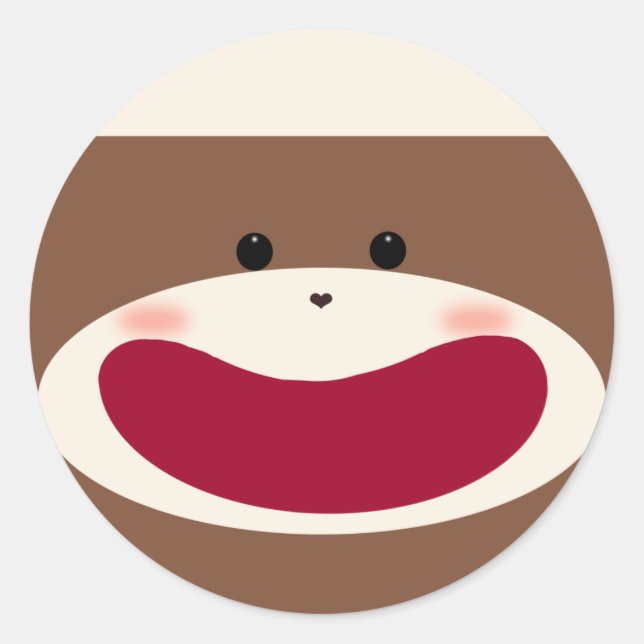 Sock Monkey Boy Sticker (Front)