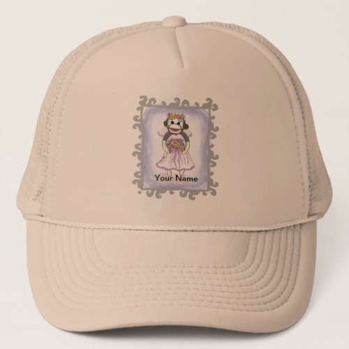 Sock Monkey Bride custom name Trucker Hat