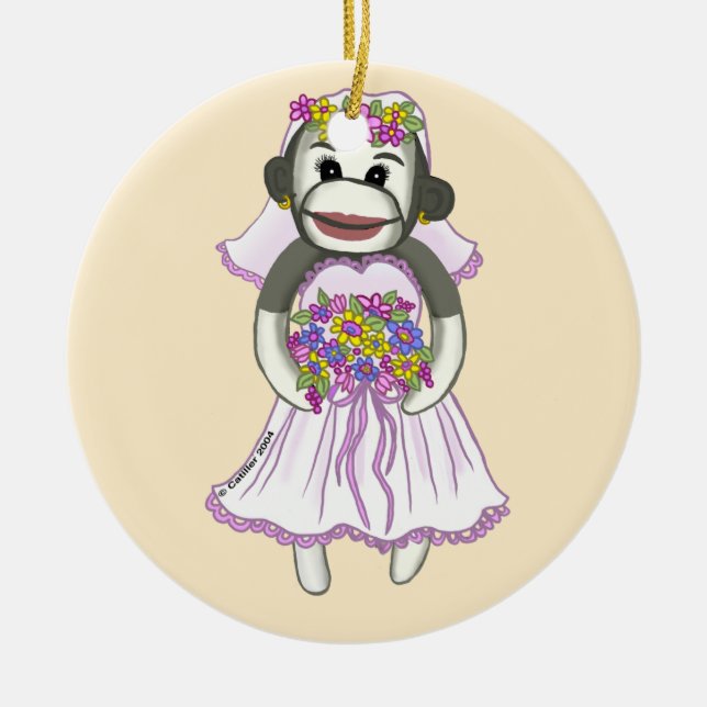 Sock Monkey Bride  ornament (Front)