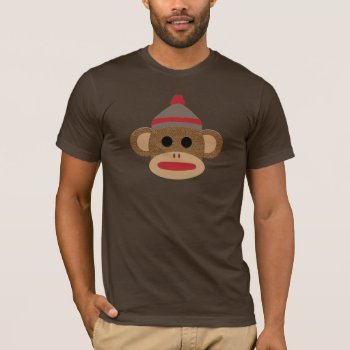 Sock Monkey Brown Men's Basic T-shirt by BeansandChrome at Zazzle