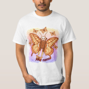 Sock Monkey Butterfly custom name T-Shirt