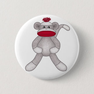 Sock Monkey Button