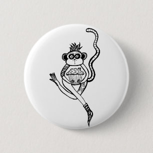 sock monkey button