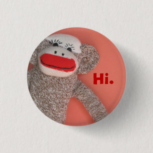 Sock Monkey Button