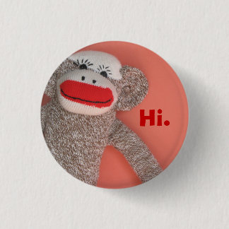 Sock Monkey Button