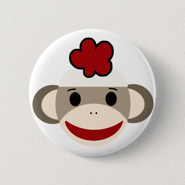 sock monkey button (Front)
