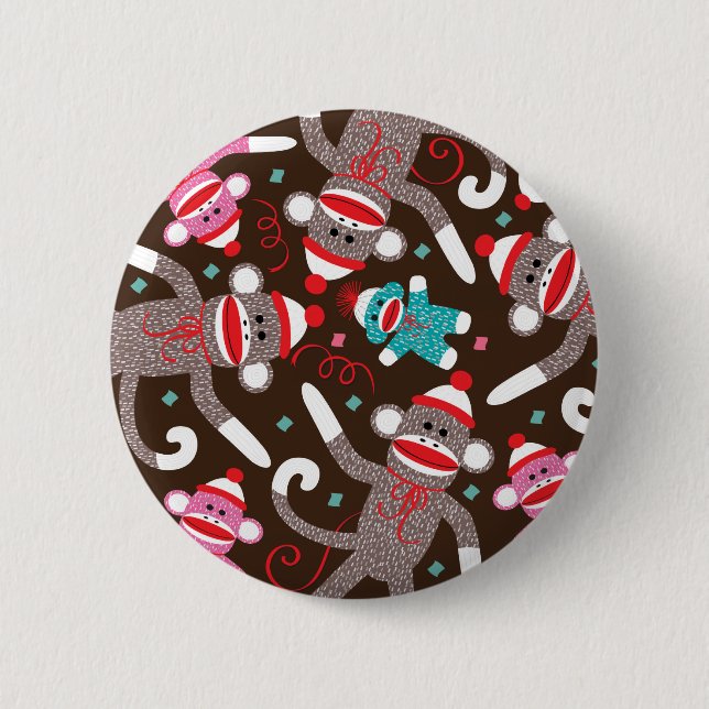 Sock Monkey Button (Front)