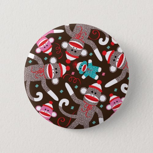 Sock Monkey Button